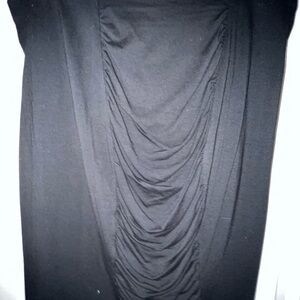 Vince Camuto size X-large black pull on knot skirt with front shirring NWOT